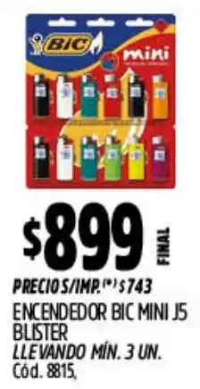 Supermercados Yaguar Bic encendedor mini j5 blister oferta