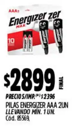 Supermercados Yaguar Energizer AAA pilas oferta