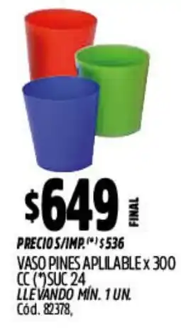 Supermercados Yaguar Vaso pines aplilable oferta