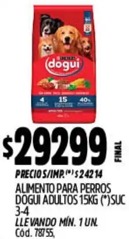 Supermercados Yaguar Dogui alimento para perros adultos oferta