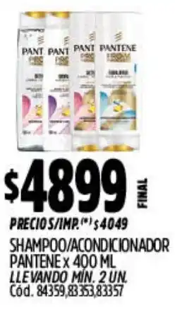 Supermercados Yaguar Pantene shampoo/acondicionador oferta