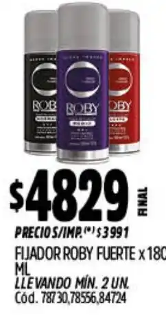 Supermercados Yaguar Roby fijador fuerte oferta