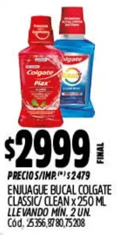 Supermercados Yaguar Colgate enjuague bucal classic clean oferta