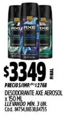Supermercados Yaguar Axe desodorante aerosol oferta