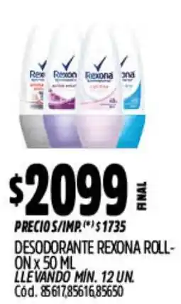 Supermercados Yaguar Rexona desodorante roll- on oferta