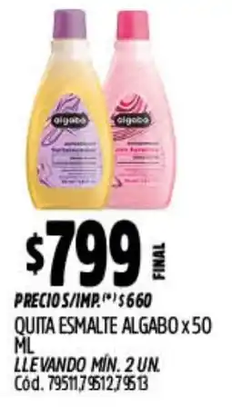 Supermercados Yaguar Esmalte quita algabo oferta