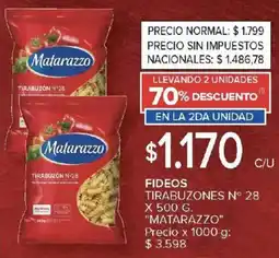 Carrefour Matarazzo fideos tirabuzones n° 28 oferta