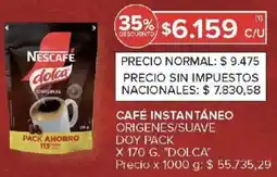 Carrefour Dolca café instantáneo origenes/suave doy pack oferta