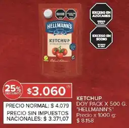 Carrefour Hellmann's ketchup doy pack oferta