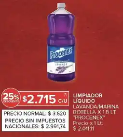 Carrefour Procenex limpiador líquido lavanda/marina botella oferta