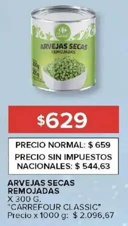 Carrefour Carrefour classic arvejas secas remojadas oferta