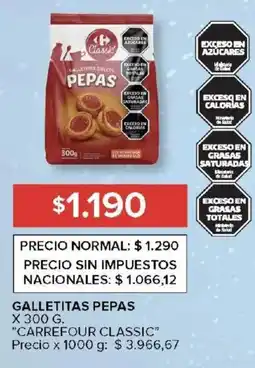 Carrefour Carrefour classic galletitas pepas oferta