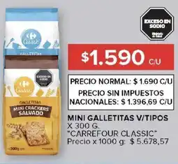 Carrefour Carrefour classic mini galletitas v/tipos oferta