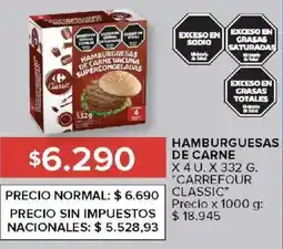 Carrefour Carrefour classic hamburguesas de carne oferta