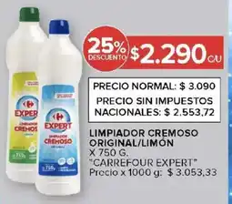 Carrefour Carrefour expert limpiador cremoso original/limón oferta