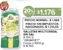 Carrefour Grandiet galletas multicereal sin sal oferta