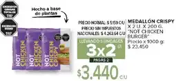 Carrefour "not chicken burger medallón crispy oferta