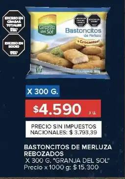 Carrefour Granja del sol bastoncitos de merluza rebozados oferta