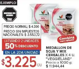 Carrefour Veggieland medallon de soja y mix cereales oferta