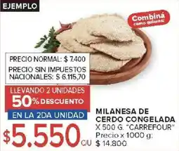 Carrefour Carrefour milanesa de cerdo congelada oferta