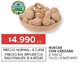 Carrefour Huella natural nueces con cáscara oferta