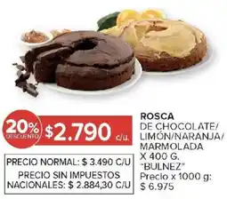 Carrefour Bulnez rosca de chocolate/limón/naranja/ marmolada oferta