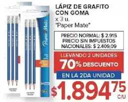 Carrefour Paper mate lápiz de grafito con goma oferta