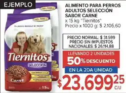 Carrefour Tiernitos alimento para perros adultos selección sabor carne oferta
