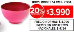 Carrefour Bowl rodos rosa oferta