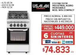 Carrefour Usman cocina industrial acero inoxidable oferta