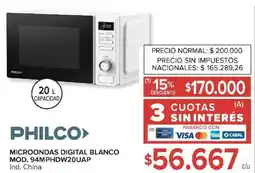 Carrefour Philco microondas digital blanco oferta