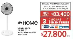 Carrefour Home ventilador de pie 17" oferta