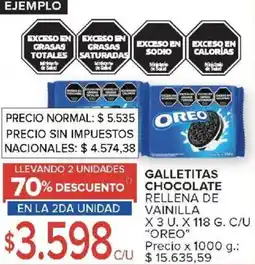 Carrefour Oreo galletitas chocolate rellena de vainilla oferta