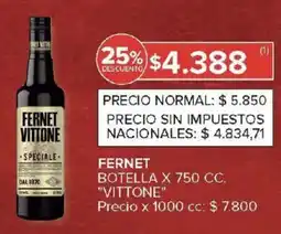Carrefour Vittone fernet botella oferta