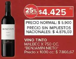 Carrefour Benjamin nieto vino tinto malbec oferta