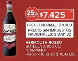 Carrefour Carpano vermouth rosso botella oferta