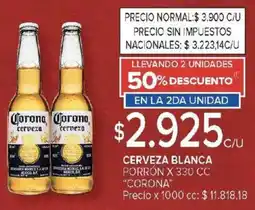 Carrefour Corona cerveza blanca porrón oferta