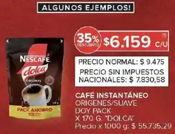 Carrefour Dolca café instantáneo origenes/suave doy pack oferta