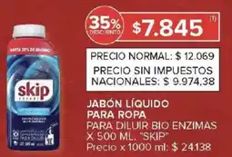 Carrefour Skip jabón líquido para ropa para diluir bio enzimas oferta
