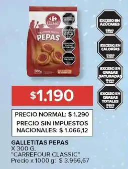 Carrefour Carrefour classic galletitas pepas oferta