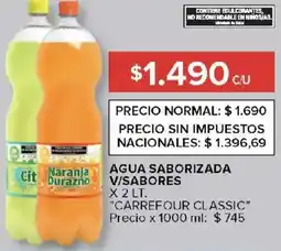 Carrefour Carrefour classic agua saborizada v/sabores oferta