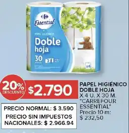Carrefour Carrefour papel higiénico doble hoja oferta