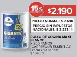 Carrefour Carrefour essential rollo de cocina maxi blanco oferta