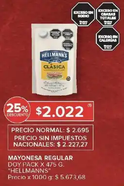 Carrefour Hellmann's mayonesa regular oferta