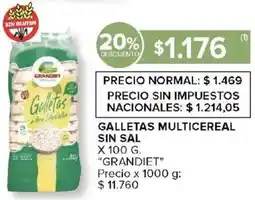 Carrefour Grandiet galletas multicereal sin sal oferta