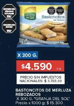 Carrefour Granja del sol bastoncitos de merluza rebozados oferta