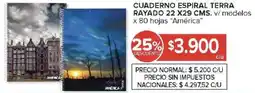 Carrefour América cuaderno espiral terra rayado oferta