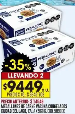 Coto Medallones de carne vacuna congelados ciudad del lago caja oferta