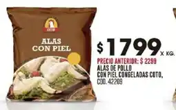 Coto Alas de pollo con piel congeladas coto oferta