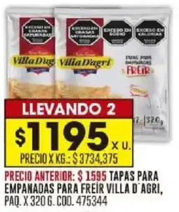 Coto Villa d'agri tapas para empanadas para freir paq. oferta